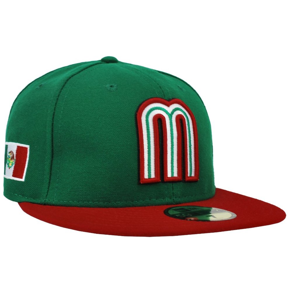 New Era Men 59Fifty Hat Mexico World Baseball Classic 2017 Fitted Green Cap